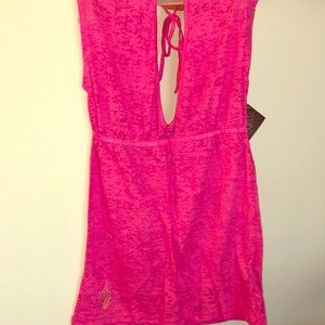 Baby Phat Pink Gold Sheer Sleeveless Shirt Small